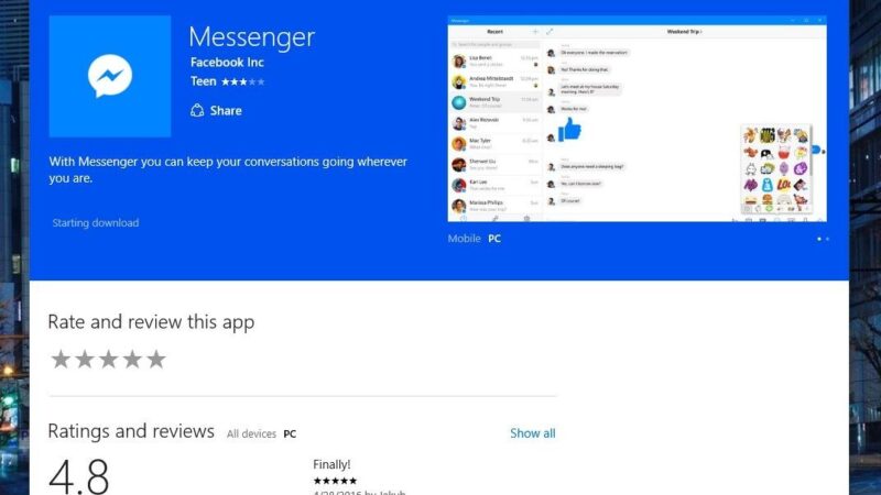 تحميل ماسنجر للكمبيوتر – Facebook messenger PC