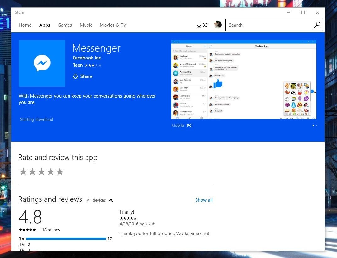 تحميل ماسنجر للكمبيوتر – Facebook messenger PC